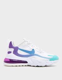 Nike Air Max 270 React In White Light Blue Aurora Green In 2020 Nike Air Max Nike Air Max For Women Air Max 270