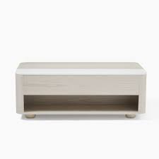 Coffee table with storage baskets: Buy Online Panorama Pop Up Storage Coffee Table Feather Gray Marble Now West Elm Uae