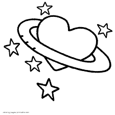 A Heart Shaped Planet Coloring Page For Children Heart Coloring Pages Star Coloring Pages Planet Coloring Pages
