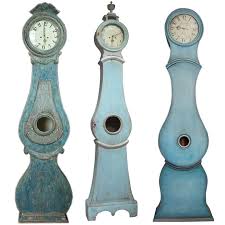 Blue Painted Mora Clocks Grandfather Clock Vintage Clock Swedish Decor
