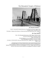 The Meenakshi Temple of Madurai | PDF ...