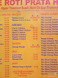 The Roti Prata House Menu Sam Han Flickr