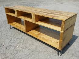 The legs fold in, making transportation a breeze. Diy Pallet Furniture Tv Stand With Hairpin Legs Modern Legs