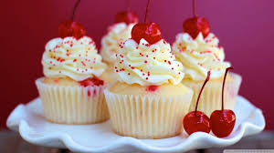 Almond Cherry Cupcakes Wallpaper Almond Cherry Cupcakes Wallpaper Foods Download Free Hd Wallpaper Almond Down Cherry Cupcakes Recipes Cupcake Recipes Desserts