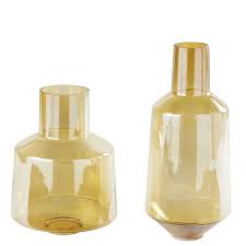Vases En Verre Teinte Jaune H52 X2 Liala Maisons Du Monde Cristais Amarelo Casa De Praia