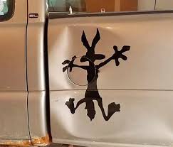 Wile E Coyote Car Dent Vinyl Decal Funny Car Decals Car Dent Car Decals Vinyl