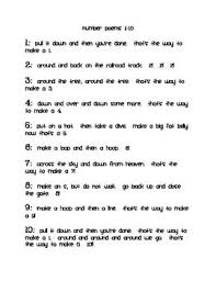 Number Poems 1 10 Number Poems Poems Number Formation