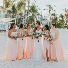 Empire waist spaghetti straps brush train chiffon beach wedding dress. 30 Chic Beach Bridesmaid Dresses With Images Beach Bridesmaid Dresses Beach Wedding Bridesmaid Dresses Beachy Bridesmaid Dresses