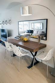 A Large Mirror In A Small Dining Room Small Apartment Set Up Firstapartment Firstap Apartment Dining Room Small Apartment Living Room Apartment Dining