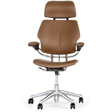 humanscale freedom headrest office chair bizon leather miso 68 600 mkd liked on polyvore f office chair brown leather office chair leather office chair