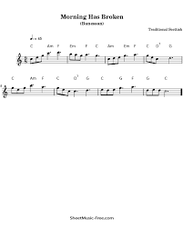 Free sheet music for flute. Morning Has Broken Flute Sheet Music Sheetmusic Free Com