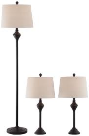 Mason Bronze Floor And Table Lamp Set Of 3 8n849 Lamps Plus Table Lamp Sets Lamp Sets Table Lamps Living Room