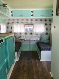 Love The Bold B W Vintage Camper Trailers Interior Camper Interior Design Vintage Camper Interior