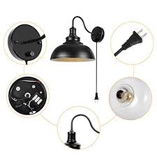 Gooseneck Wall Lamp Black Industrial Vintage Farmhouse Wall Sconces Lighting Wall Light Fixture With Plug In Cord And On Farmhouse Goals
