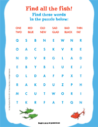 These books are very fun to read for the early reader. One Fish Two Fish Red Fish Blue Fish Bonus Activities Earlymoments