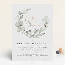 Eucalypta Foil Pressed Baby Shower Invitations By Petra Kern Minted