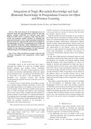 Filsafat bisa didefinisikan sebagai usaha dengan menggunakan metode ilmiah untuk memahami dunia di mana kita hidup. Pdf Integration Of Naqli Revealed Knowledge And Aqli Rational Knowledge In Postgraduate Courses For Open And Distance Learning