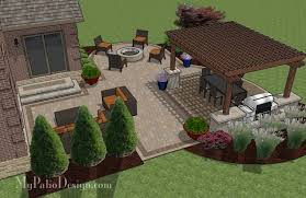 855 Sq Ft Outdoor Entertainment Patio Design With Pergola And Bar Patio Plans Patio Entertaining Patio Design