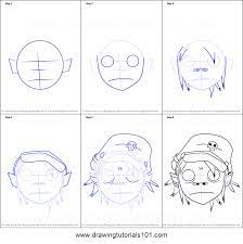 How To Draw 2D From Gorillaz Printable Step By Step Drawing Sheet :  Drawingtutorials101.Com