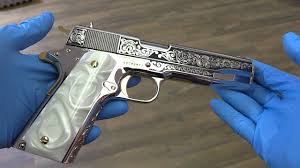 Engraved Black And Gold 1911 Pin On Fire Arm Engraving Design