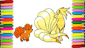 Pokemon nine tails coloring pages. Pokemon Coloring Pages Vulpix And Ninetales Youtube