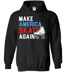 Make america skate again blue red roller skates glossy sticker. Make America Skate Again Skating Hobbies Hoodie Otzi Shirts