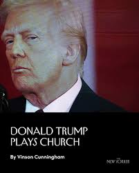 Because Donald Trump “has no sense of his own continuity with the past or  debt to the future, he seems baffled by the choreographies and ceremonial  duties of the state,” Vinson Cunningham