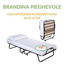 Cassetti e cassettoni, secondo letto di emergenza con rete estraibile, cestoni su ruote portagiochi… mille idee e soluzioni per sfruttare anche lo spazio del letto e avere più. Brandina Pieghevole Con Materasso Memory Foam 80x190 Alto 12 Cm Evergreenweb Materassi Beds