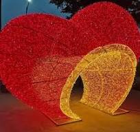 Holiday Lighting Outdoor Waterproof Christmas Lights Decoration 3D Heart  Shaped Motif Light