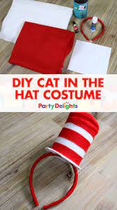 Try This Diy Cat In The Hat Costume At Home Party Delights Blog Dr Seuss Costumes World Book Day Costumes Book Day Costumes