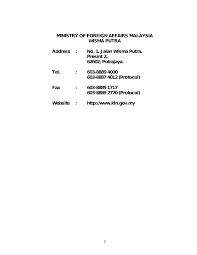 Vice president of malawi and minister of economic planning, development and public sector reforms. Diplomatic And Consular List Official Portal Ministry Of Foreign Affairs Malaysia Portal