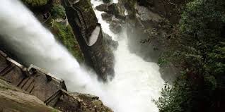 Suspended bridge in banos santa agua, ecuador. Cascada Pailon Del Diablo Ruta Banos Puyo Ecuador Planetandes