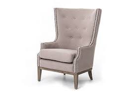 A High Back With Traditional Tufting And Dramatically Modern Shaping Adds Presence To The Dining Livi Occasional Chairs Linen Wing Chair Grey Occasional Chair