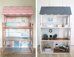 So this project started out as i'm not going to do much… just spray paint some plastic furniture. Doll House Makeover Diy Barbie Furniture House Mix
