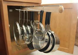 Pull Out Under Cabinet Hanging Pot And Pan Lid Rack Cookware Organizer Pull Out Kitchen Cabinet Hanging Pans Hanging Pots