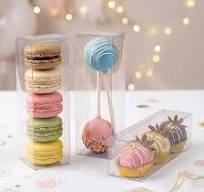 VGOODALL 26 Pcs Clear Macaron Boxes, 2x2x6 Inch Transparent Plastic Favor  Boxes, Tall Treat Gift Containers with Assembly Gloves for Cake Pops, ...