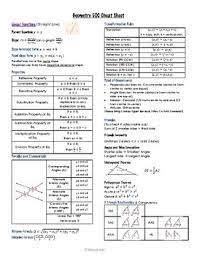 Geometry End Of Course Cheat Sheet By Peace Tree Education Tpt