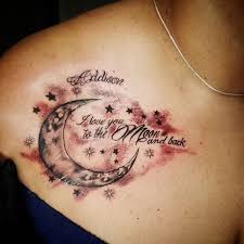 Love You To The Moon And Back Tattoo For My Niece Addison To The Moon And Back Tattoo Back Tattoo Grandchildren Tattoos