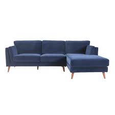 Check spelling or type a new query. Canape D Angle Droit Velours Bleu L 256 X P 89 X H 84 Cm Bristol Cdiscount Maison