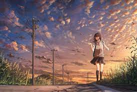 Anime Sky Wallpapers Art Image Nature View Beautiful Kurdishotaku Animeart Sunset Animasi Gambar