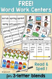 Free 3 Letter Blends Activities Blends Activities Letter Blends Word Work Centers