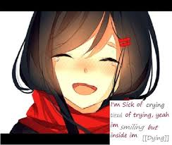 Smiles Bitterly I M Sick Of Crying Tired Of Trying I M Smiling But Inside I M Crying Ilustrasi Karakter Gadis Animasi Animasi