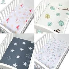 Soft Breathable Newborn Baby Crib Fitted Sheet Baby Bed Mattress Cover Potector Cartoon Newborn Bedding For Cot Size 12065cm
