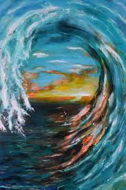 Adore relaxing, exotic beauty of the baby beach in hawaii, and listen to the calming natural white sound of the ocean waves while watching this 4k nature sou. Sunset Wave Art By Nazarine Paintings Prints Landscapes Nature Beach Ocean Waves Artpal