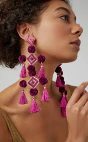 Gold Plated Pom Pom And Tasseled Earrings By Mercedes Salazar Moda Operandi Textile Earrings Fabric Jewelry Jewelry For Her