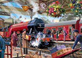 Waiting On The Platform Falcon De Luxe 1000 Piece Jigsaw Puzzle Jigsaw Puzzles Train Jigsaw 1000 Piece Jigsaw Puzzles