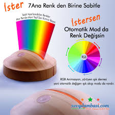 3d Led Lamba Led Mor Mavi Yesil