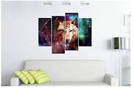 Our photos on canvas are great for decorating your home or office, and perfect as photo gifts! My Easy Art Wolf Wall Art Decor Colorful Wild Animal Canvas Pictures Artwork 4 Panel Painting Prints For Home Living Dining Room Kitchen Buy Online At Best Price In Uae Amazon Ae