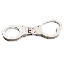 The most difficult handcuffed position to escape from with escape method explanation, hinged handcuffs, double locked, wrist out, behind back. Smith Wesson Push Pin Double Lock Hinged Handcuffs