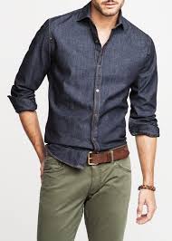 Slim Fit Dark Denim Shirt Men Mango Man Usa Habillement Homme Chemise Jean Homme Tenue Homme